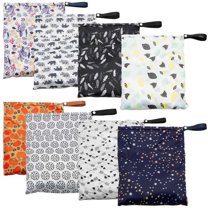 Convenient childrens diapers waterproof diaper storage bag double zipper wet dry storage bag 301-M baby diaper bag W240812