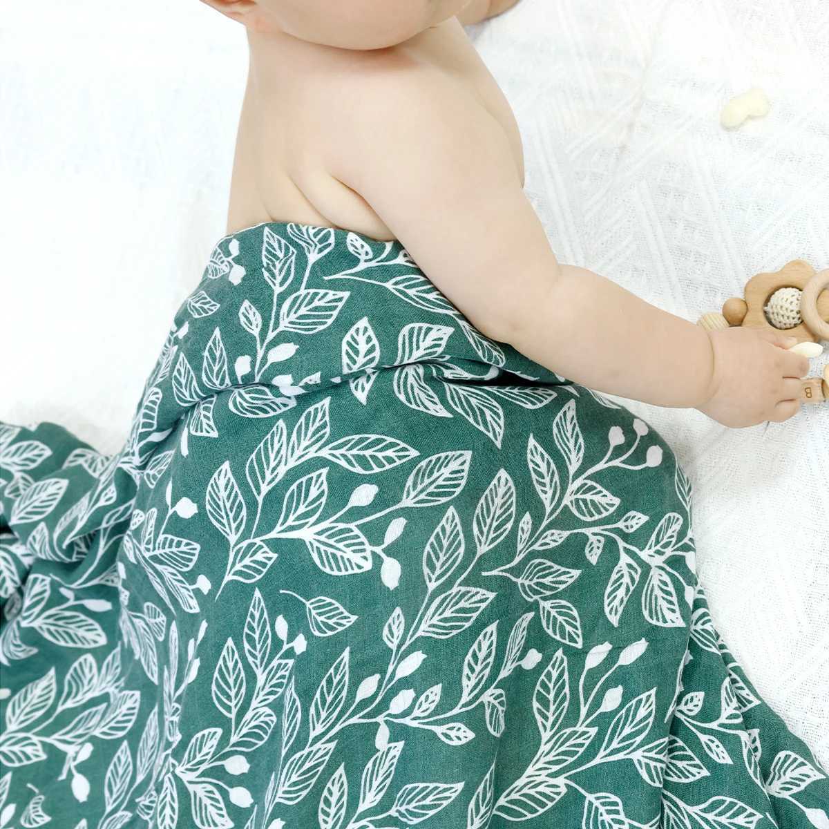 HappyFluttere Baby Fine Cotton Blanket 100% Pure Cotton Summer Soft Cute Printed Baby Blanket 120 * 110CMW240810