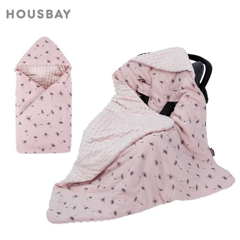 Baby blanket with hood windproof outdoor warm portable swaddle packaging basket stroller safety seat 0-3 months oldW240810