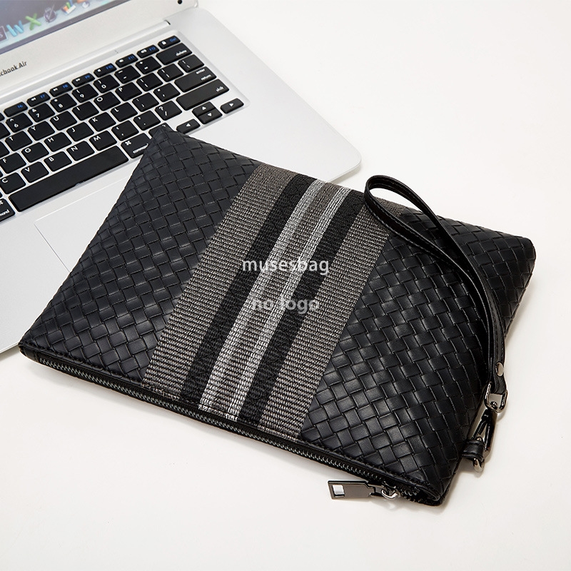 New men's woven handbag striped men's handbag document bag business handbag manufacturers directly supply
