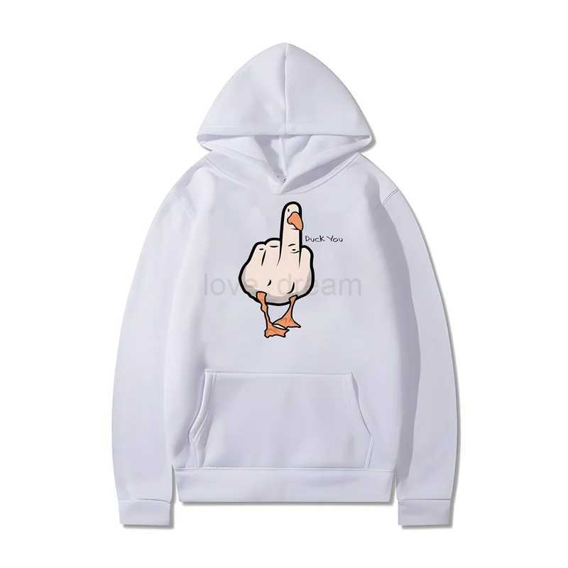 Funny Duck You Print Hoodie Men Women Harajuku Hip Hop Hooded Sweatshirts Fashion Casual Oversized XS-3XL Loose PulloversXJ240812