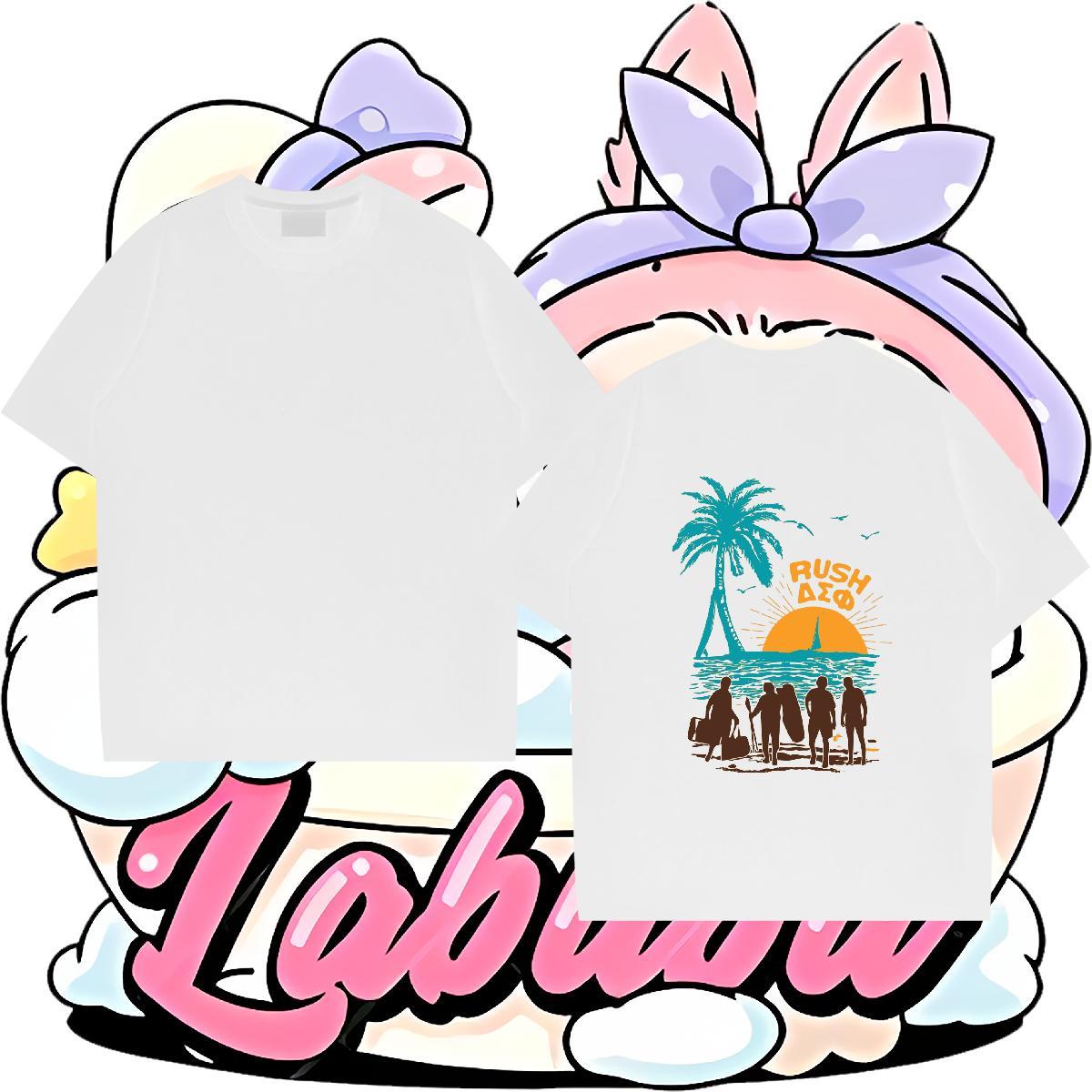 Fashion Casual T-Shirts tree Clothings 230g Pure Cotton Spring Summer Soft Plus Size Cartoon Breathable Short Sleeve Mens Tshirts