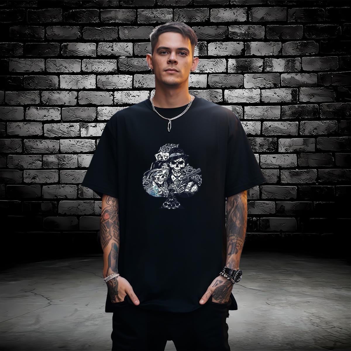 Designer T-Shirts skull Tees 230g 100% Cotton Home Outdoor Classic Custom Big Size O Neck Short Sleeves Tshirt for Man Woman