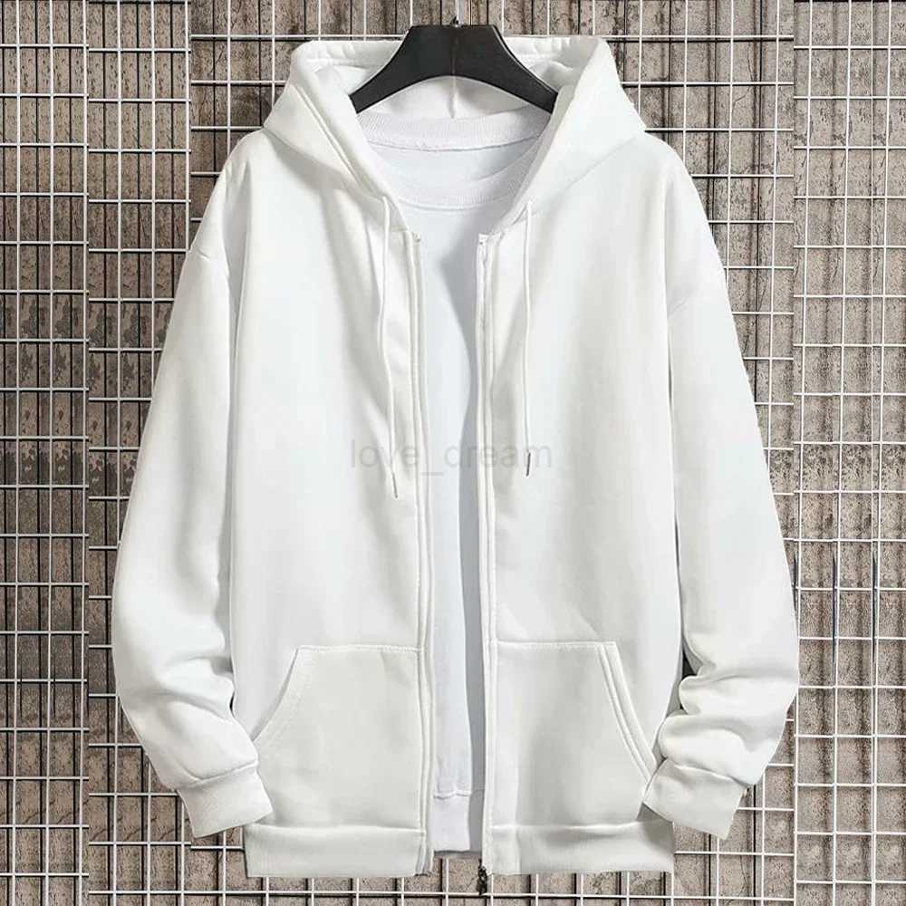 Mens Fleece Zip Up Hoodies Running Sports Sweatshirts Fashion Women Classic Casual Zipper Jackets Y2k Coats Hip Hop StreetwearXJ240812