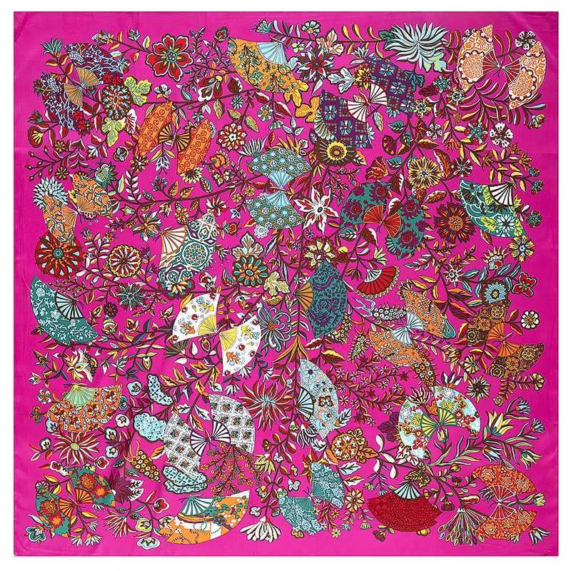 Luxury brand new pollen factory womens scarf twill silk square scarf Bandanna Kerchie womens cape scarf W240810