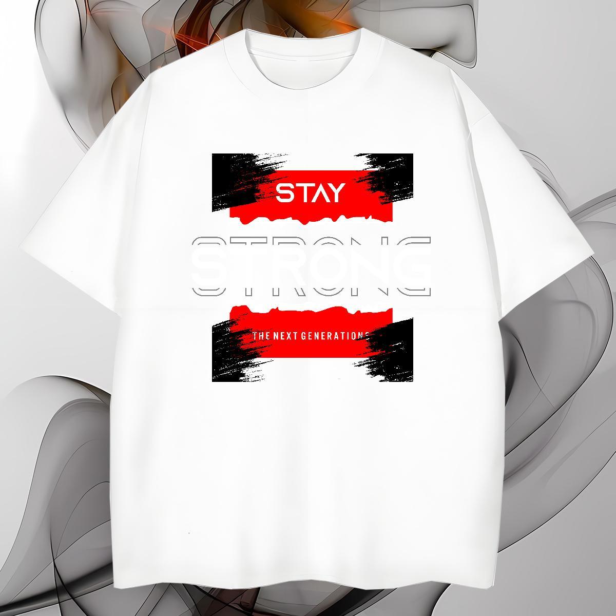 TOP Quality letter T-Shirts for Men Street Tshirts 230g Cotton Designer Fashion Breathable Crew Neck Oversized Tops