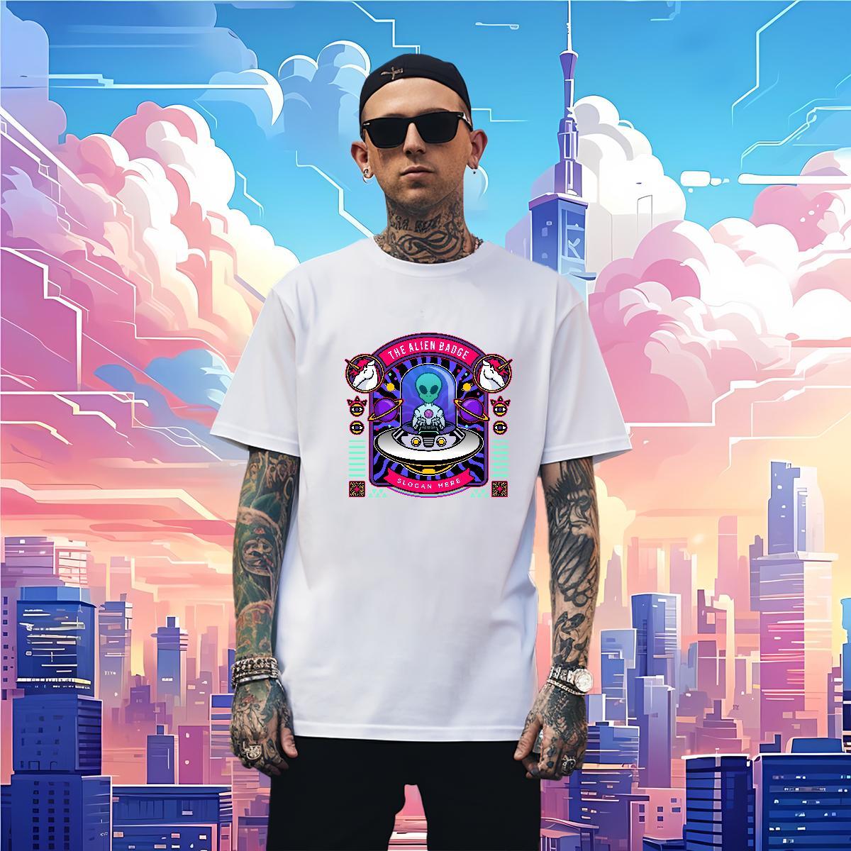 TOP Quality Tshirt for Man Woman ET 100% Cotton 230g Daily Wear Breathable Crew Neck Men T Shirts Anime Print 2024 Summer Tee Shirt