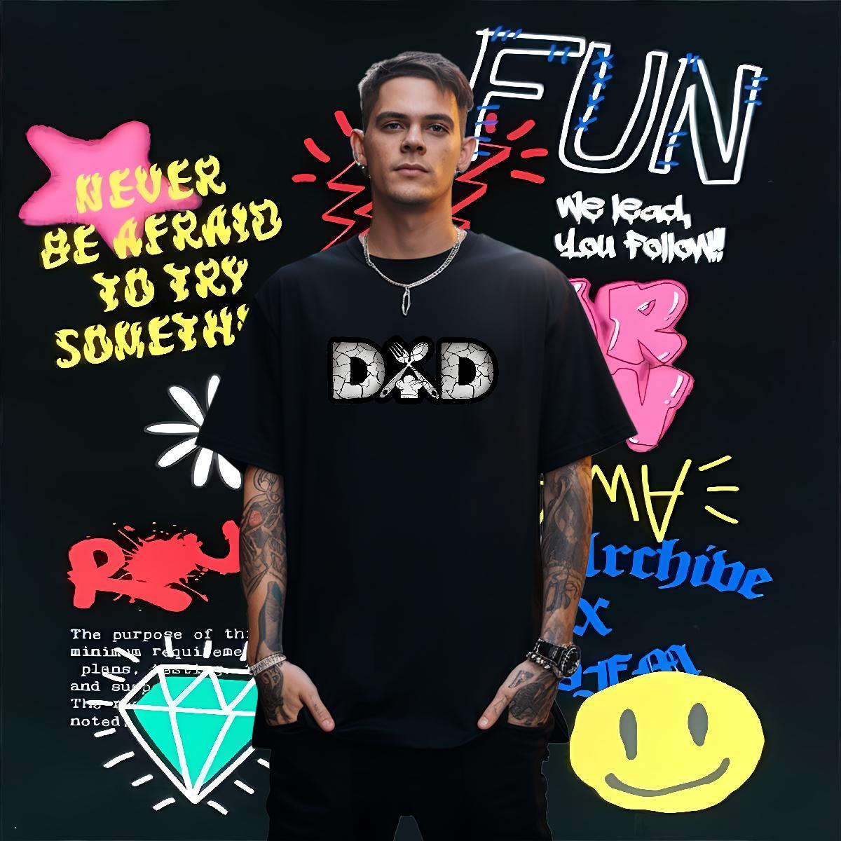 Free Shipping T-Shirts for Men letter Tees Shirts 230g Pure Cotton Daily Wear Loose Fit Plus Size Cartoon Crew Neck Men Clothes T-Shirt