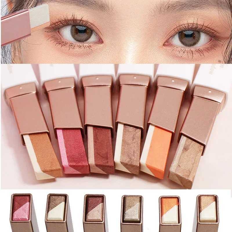 Double Color Glitter Eye Shadow Stick Matte Eyeshadow Make-up Waterproof Bicolor Shimmer Cosmetics Portable Lazy Beauty MakeupCL240812