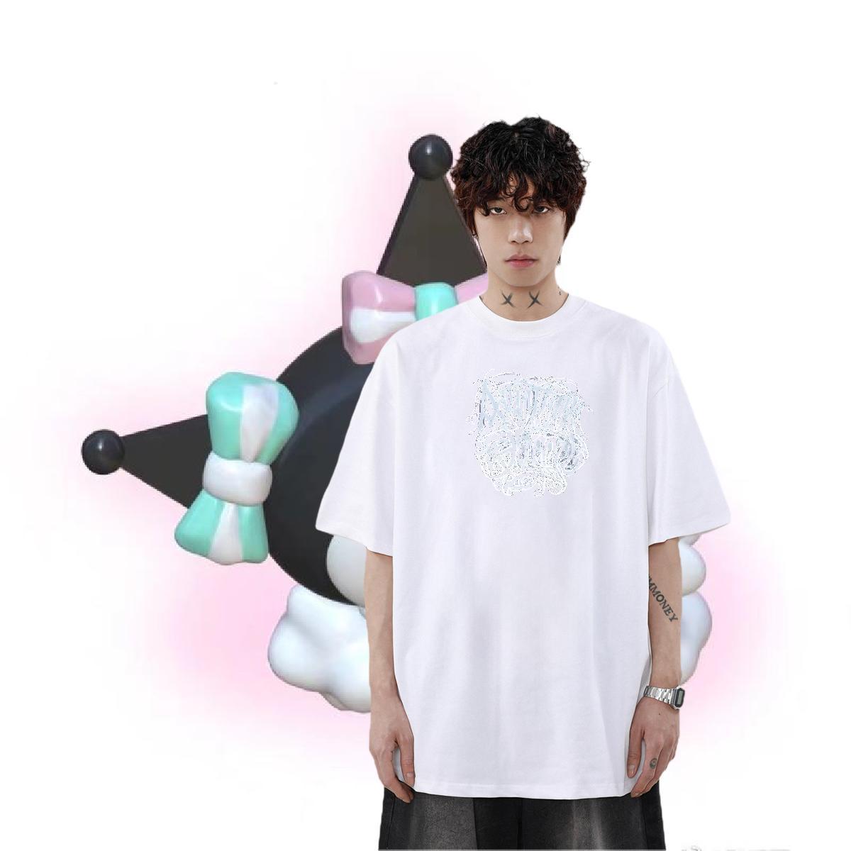 New Designer T-Shirts The Cross Tees Shirts 100% Cotton 230g Hip Hop Unisex Skull Pure Cotton Men Clothes T-Shirt