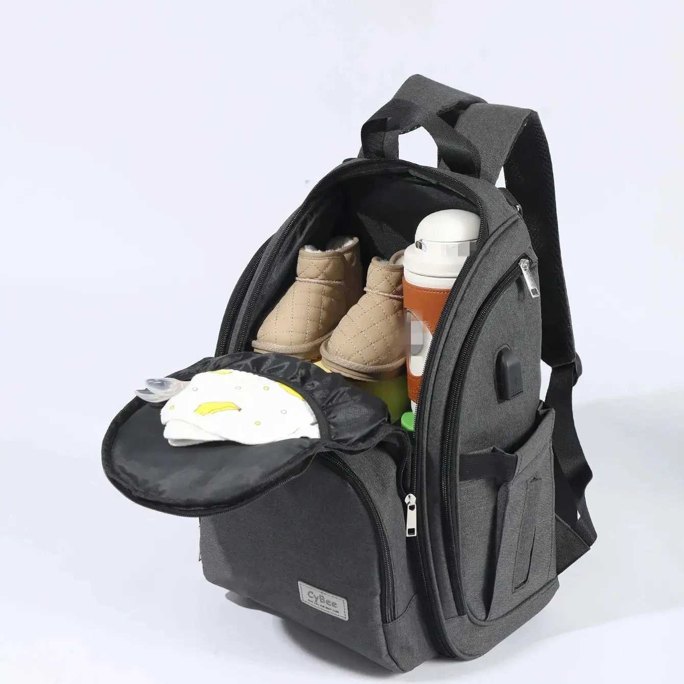 Diaper Bag Mummy Backpack Large Capacity Bag Mom Baby Multi functional Waterproof Outdoor Travel Diaper Bag W240812