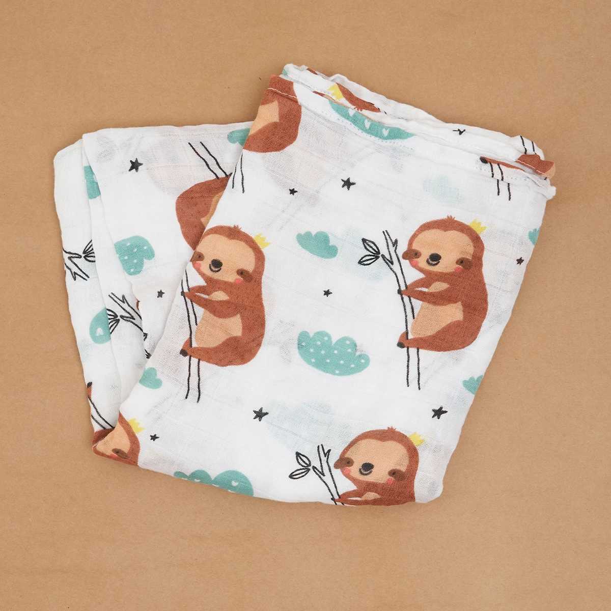 HappyFluent New 3-Piece Set 2-Layer Bamboo Cotton Soft Flat Skin Friendly Swallow Newborn Packaging Baby BlanketW240810