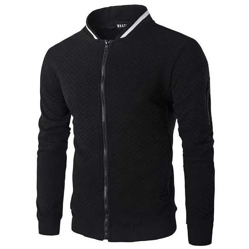 2023 Autumn And Winter Plaid Hoodie Cardigan Men Sports Solid Color Casual Hoodie Fashion Jacket Zipper ShirtXJ240812