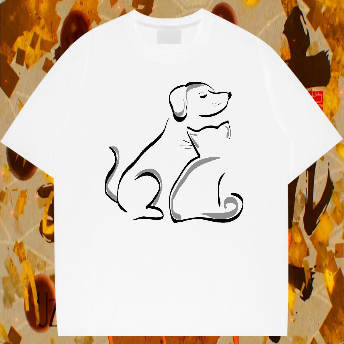 T shirt 100% Cotton 230g Dog Sports Casual Breathable Custom Printing Men Tees Fashion New Cool Design Polos