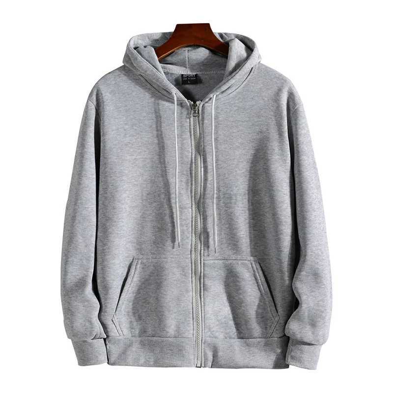 Zipper Hoodies Autumn Winter Mens New Long Sleeve Hooded Sweatshirt Fashion Casual Male Outfit Sportwear Loose Fit ClothesXJ240812