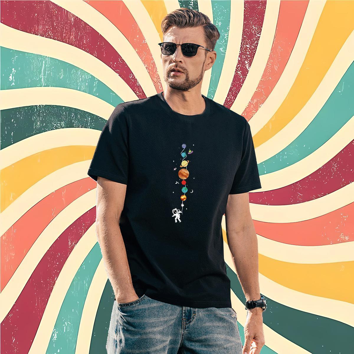 Designer Men Tops Tees star 100% Cotton 230g Casual Crew Neck Breathable T shirt DIY Printed New Designer Tee Shirt