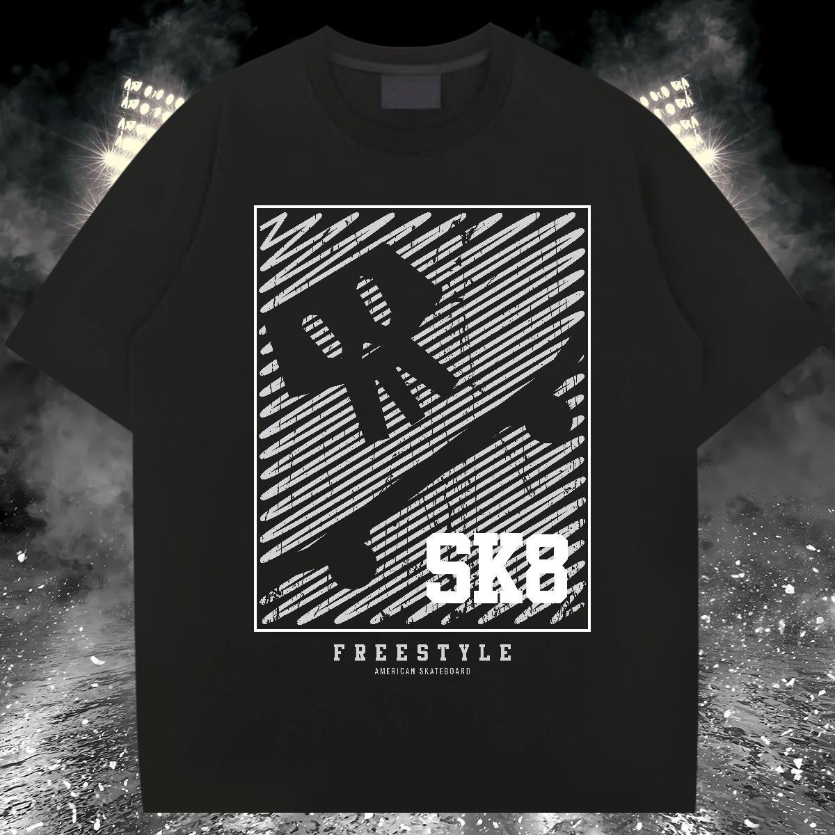 New Designer T-Shirts skull Top Tees 230g Cotton Summer Casual Brand Custom Print Oversized O-Neck Short Sleeve Men Tops Tees