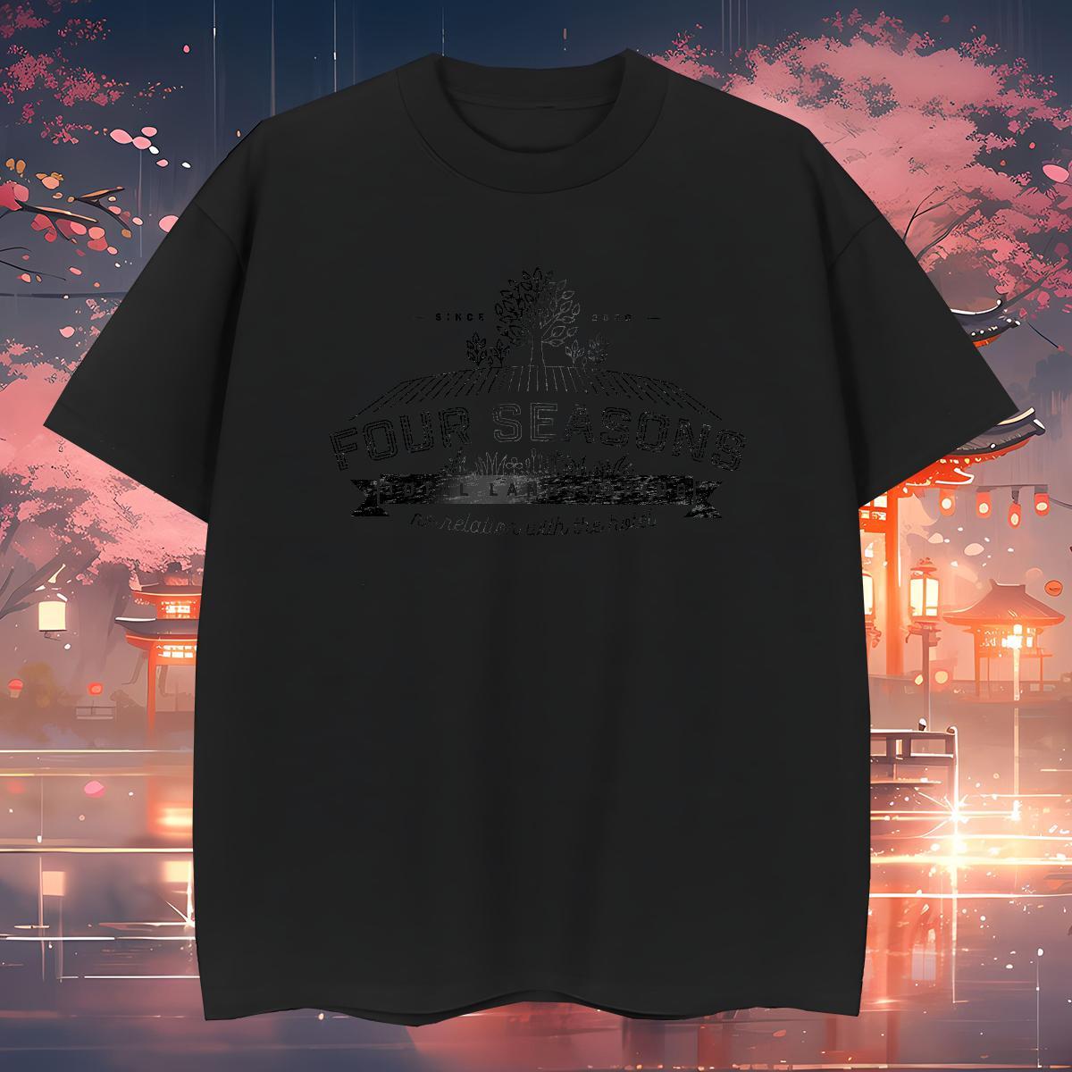 2024 Summer 230g 100% Cotton T-Shirts letter Anime Printing Street Men Tshirts Tee Shirt Breathable Comfortable Custom Printing