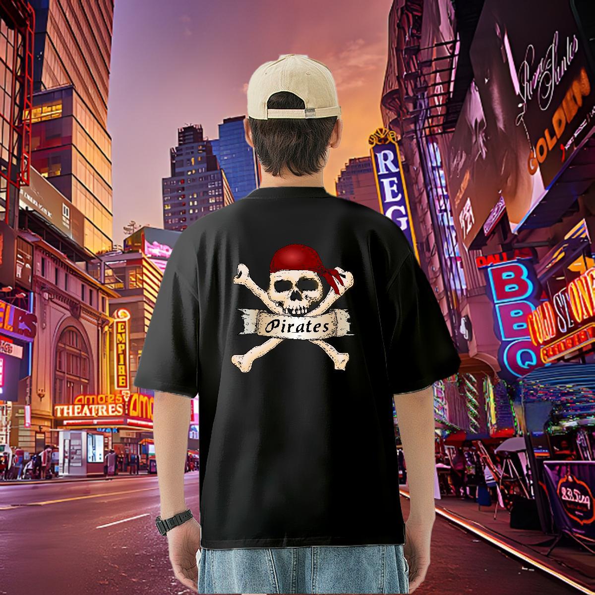 Fashion New T Shirt For Man skull Tees Shirts 230g Pure Cotton Daily Outfit Popular Custom Print Plus Size Breathable Crew Neck Tshirt for Man Woman