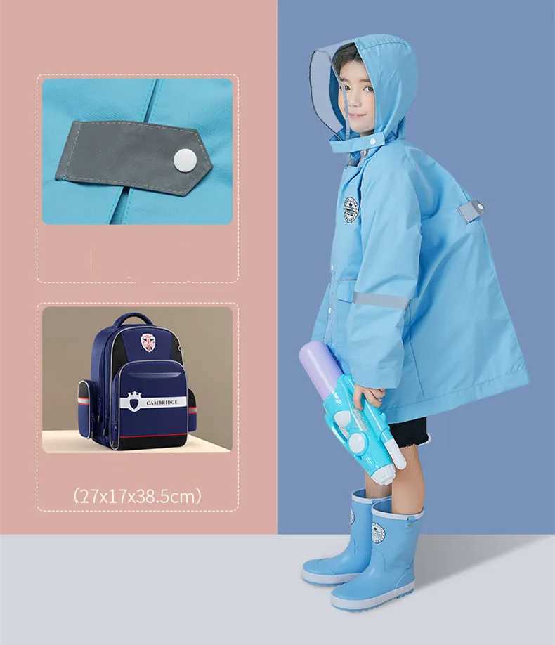 95-160cm Waterproof Rain Coat Cover For Children Raincoat Poncho Jacket Child Hiking Rainwear Chubasqueros Y240810