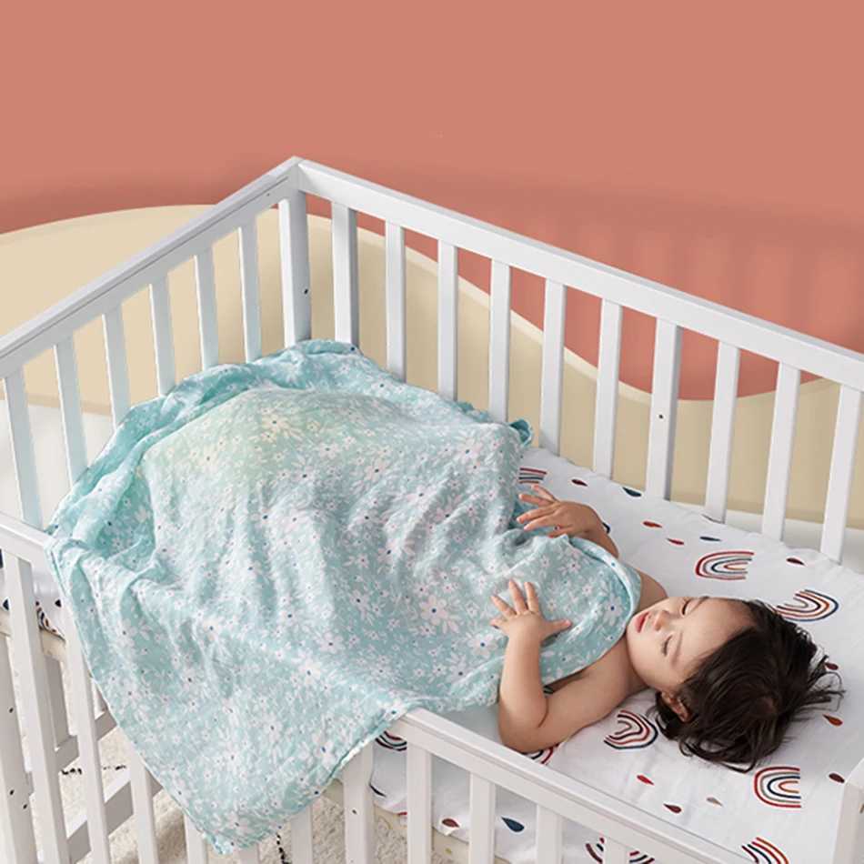 Elinfant 100% pure cotton solid color 120 * 110cm 2-layer newborn baby bath towel packaging plain weave swaddle blanket wholesale direct shippingW2408