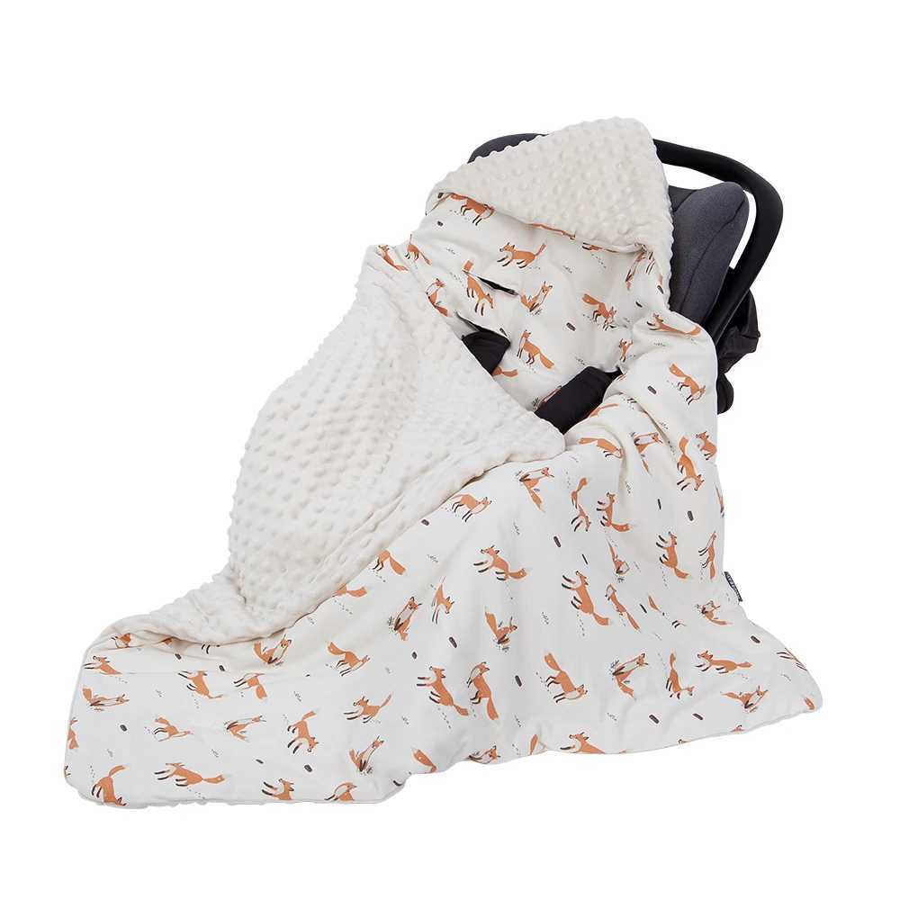Baby blanket with hood windproof outdoor warm portable swaddle packaging basket stroller safety seat 0-3 months oldW240810