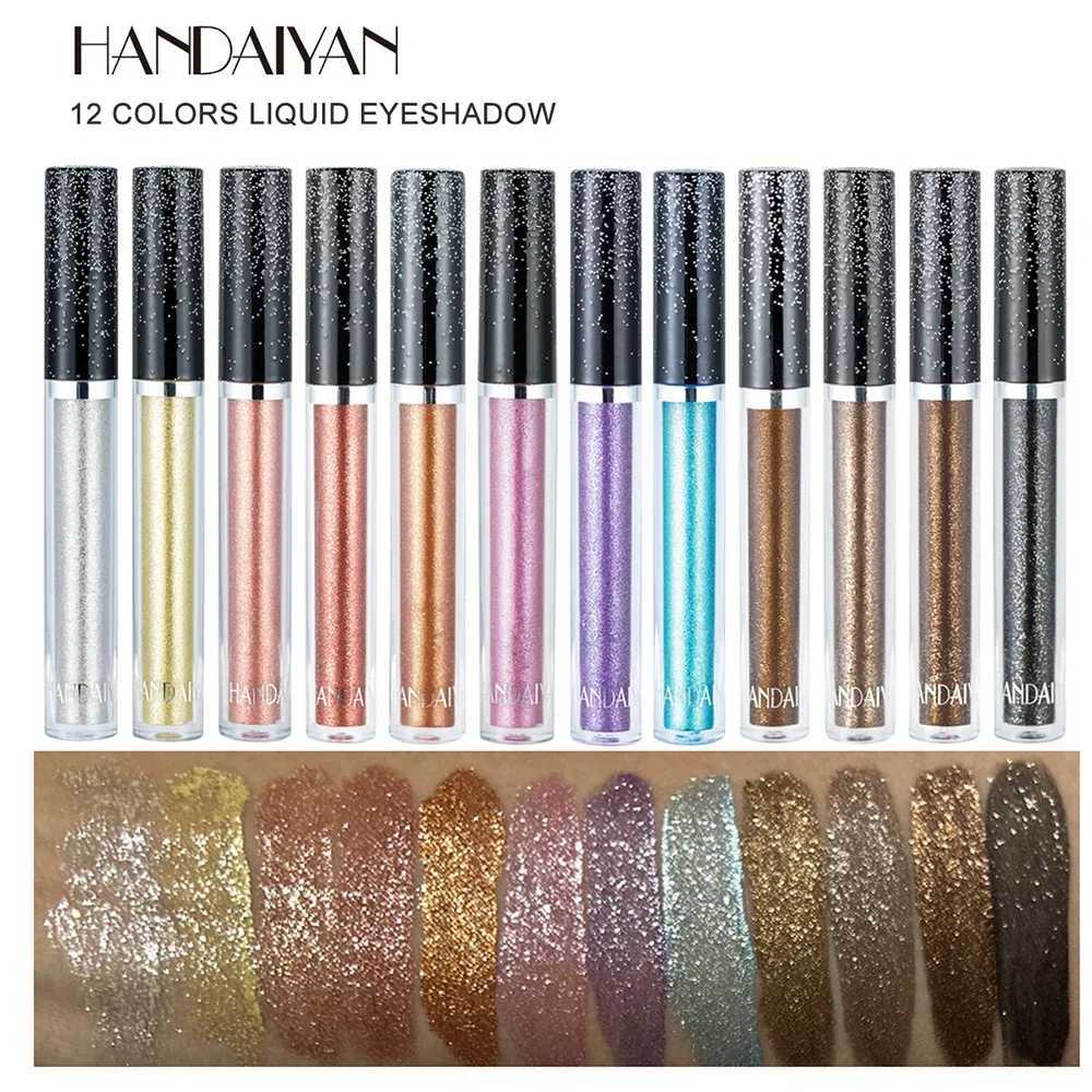 HANDAIYAN Liquid eye shadow Metal Diamond Shiny eye shadow Pen Galvanized eye shadow Palette Lasting Low Brightness CosmeticsW241212