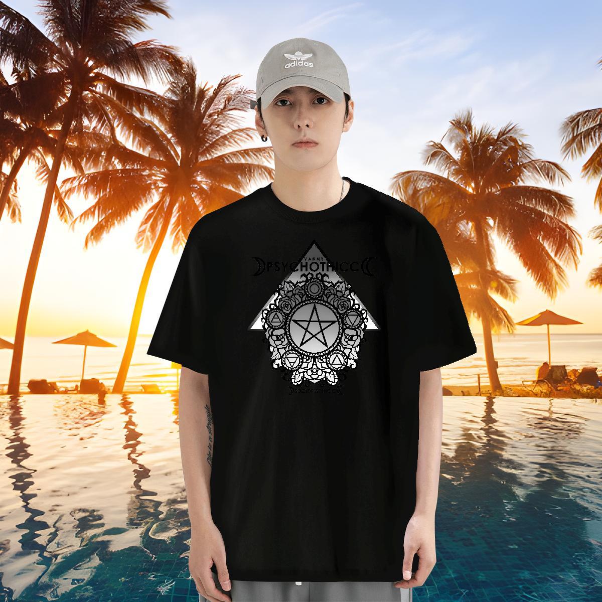 2024 DIY T Shirt For Man eye of the devil Tops Tees 230g Pure Cotton Sports Casual Comfortable Plus Size Cartoon Short Sleeve Soft Men Tees
