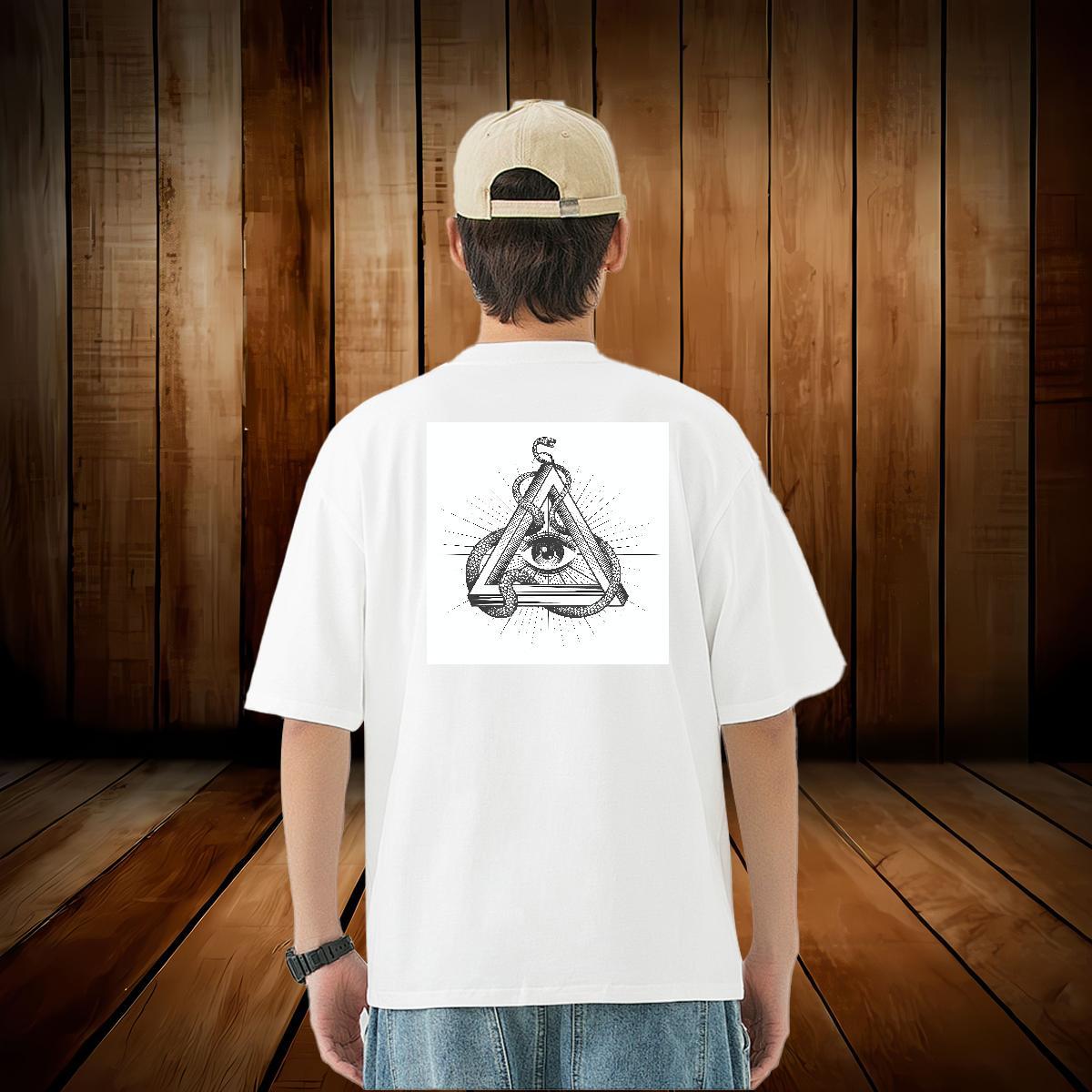 Fashion Designer T shirt eye of the devil Clothes 230g Pure Cotton Street Casual Loose DIY Logo Oversized Breathable Crew Neck Mens Tshirts