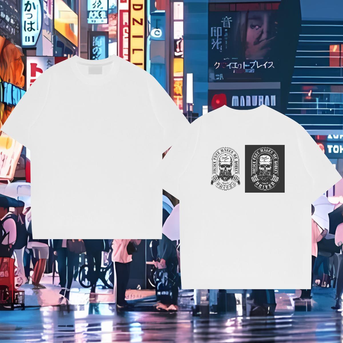 Classic Men T Shirts skull Tees Shirts 230g Cotton Beach Wholesale Custom Cartoon O-Neck Short Sleeve Men Tshirts