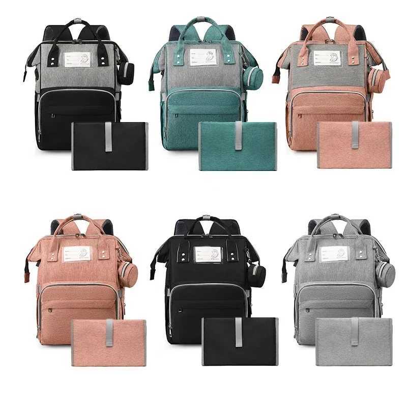 Mom bag USB charging diaper bag waterproof Oxford multifunctional large capacity pregnant backpack W240812