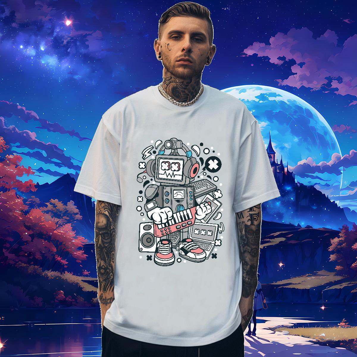 Popular Men Tshirts ET 100% Cotton 230g Outdoor Breathable Crew Neck T Shirts Men Black Oversized Designer Fashion Clothings