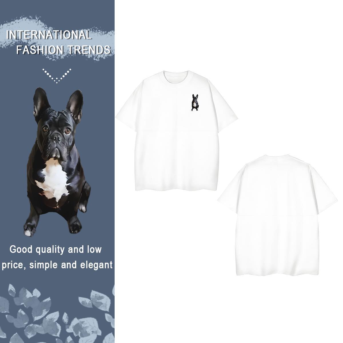 T-Shirts for Men 230g 100% Cotton dog Casual Beach Breathable Short Sleeve Anime Tshirts Fashion Unisex Tees Shirts