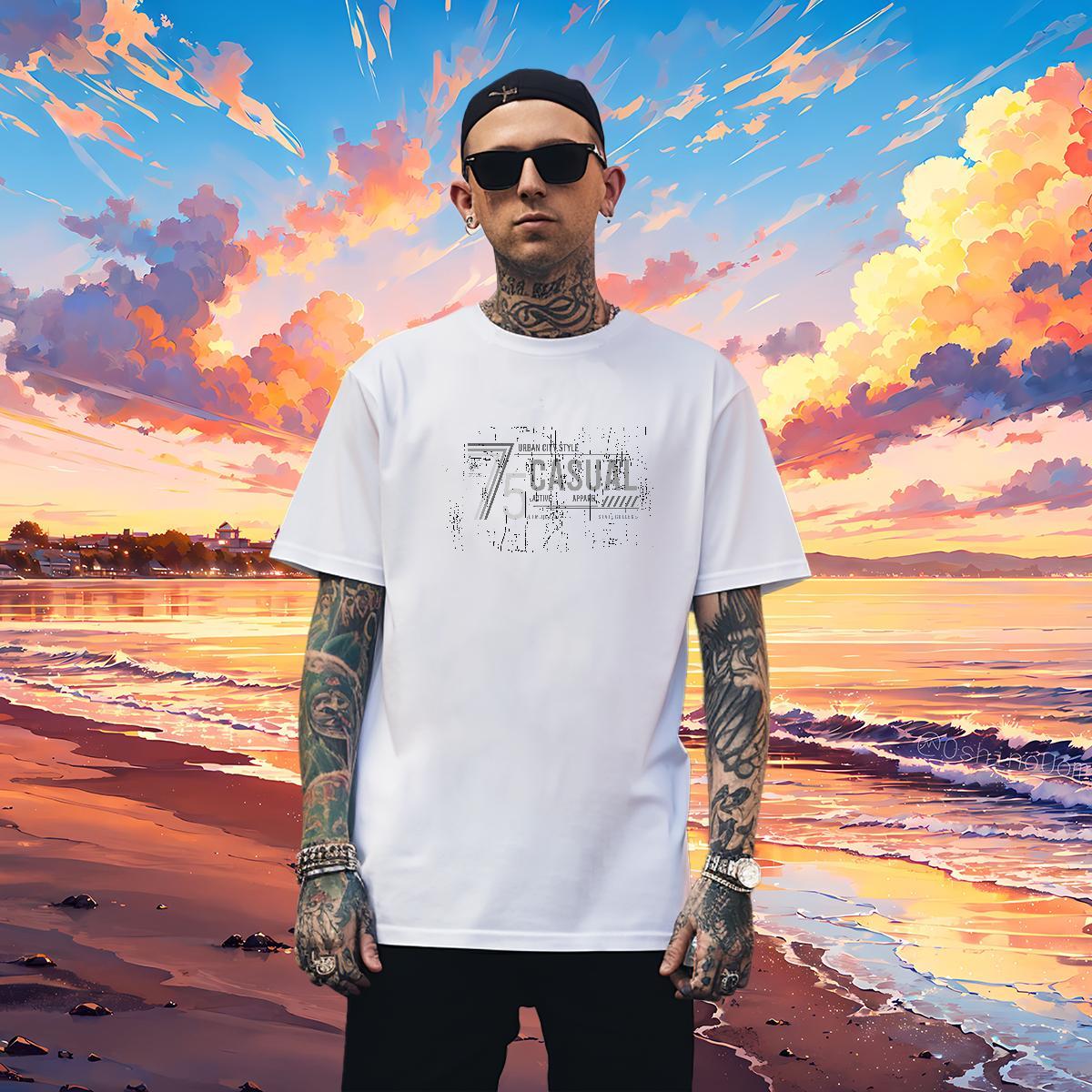 Popular Tshirt for Man Woman letter 230g Cotton Outdoor Breathable Short Sleeve T shirt Customized Print DIY Tshirts