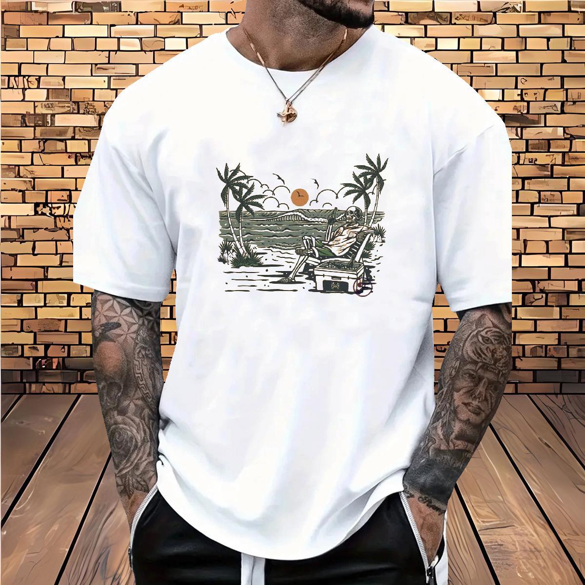 Popular Men Tops Tees beach 230g 100% Cotton Casual Daily Wear Breathable Crew Neck Men T Shirts DIY Printed Wholesale Clothings