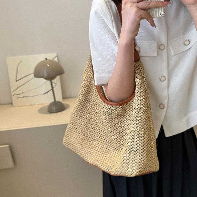 CMM Handmade Woven Bag for Women New Trendy Tote Bag Versatile Large Capacity Shoulder Bag Grass Woven Bag