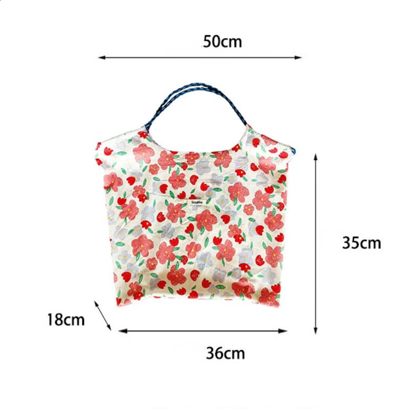 Yuda Fashionable Retro Flower Cotton Fabric Womens Shoulder Bag Large Leisure Shopping Handbag 240812