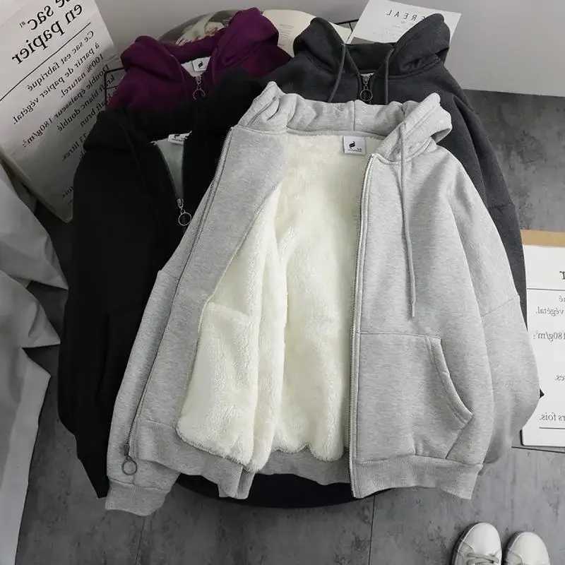 Mens 2021 new autumn and winter cashmere wool lining cardigan loose fit trend couple jacketW240724