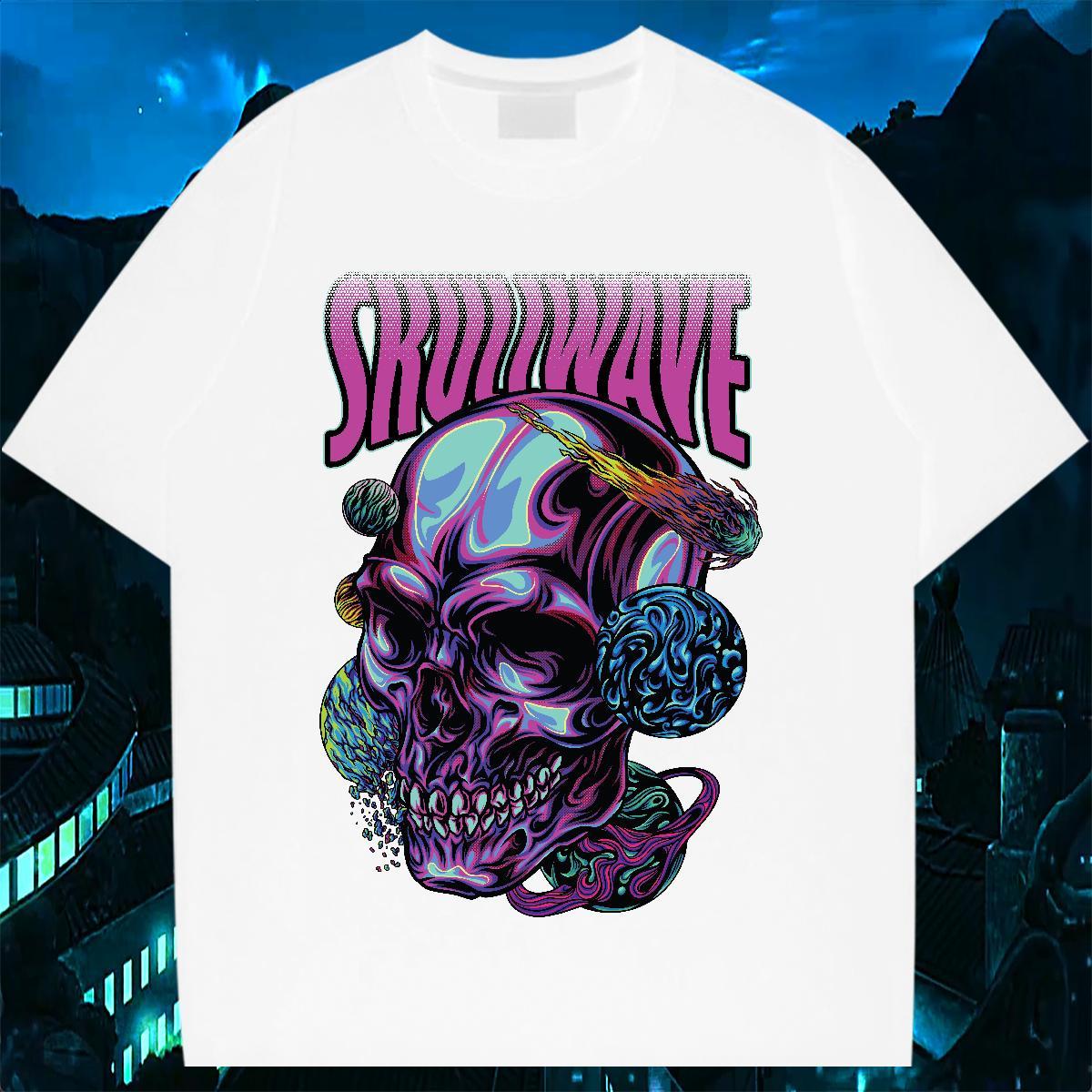 Stylist T-Shirts for Men skull Polos 230g 100% Cotton Daily Outfit Wholesale Plus Size Cartoon Pure Cotton Men Tshirts