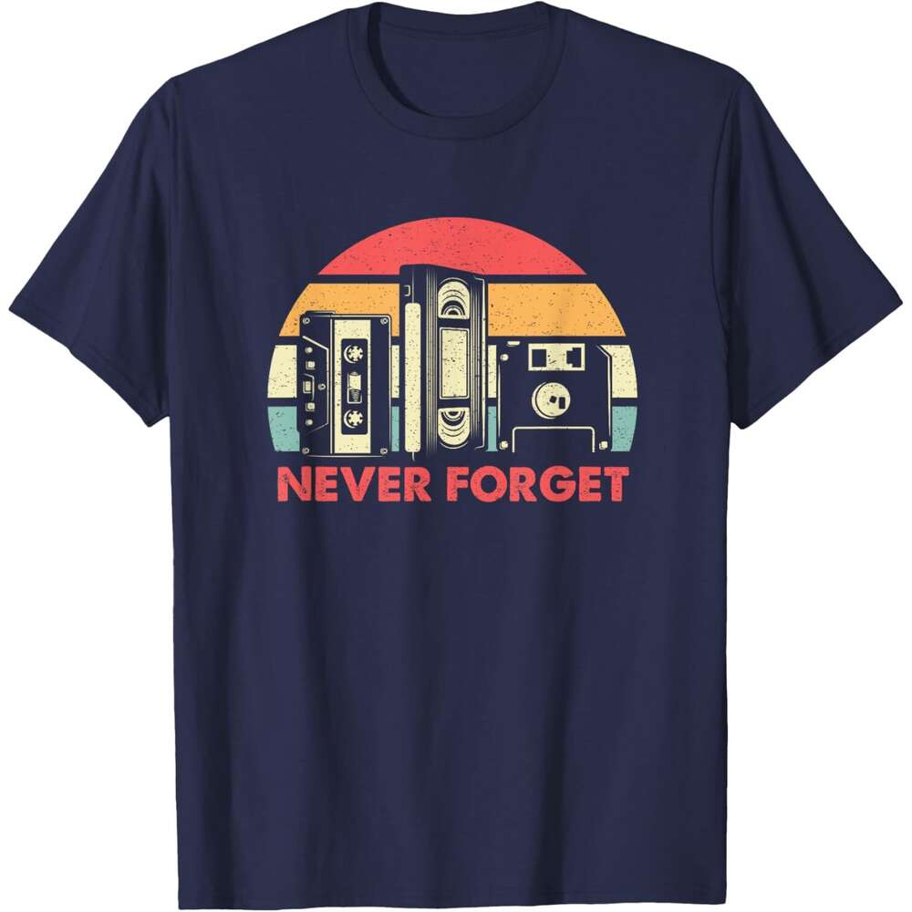 25ss Casual T shirt for Mens Never Forget T-shirt Cassette Tape VHS Computer Floppy Disk T-Shirt Tshirt Graphic Tee Tops Clothes Short sleeve Free shi
