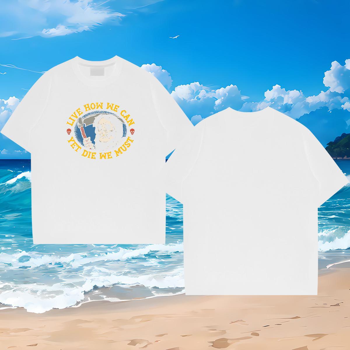 Stylist Man T Shirts skull Tops 230g 100% Cotton Daily Wear Loose Custom Print Oversized Breathable Crew Neck Men Tops Tees