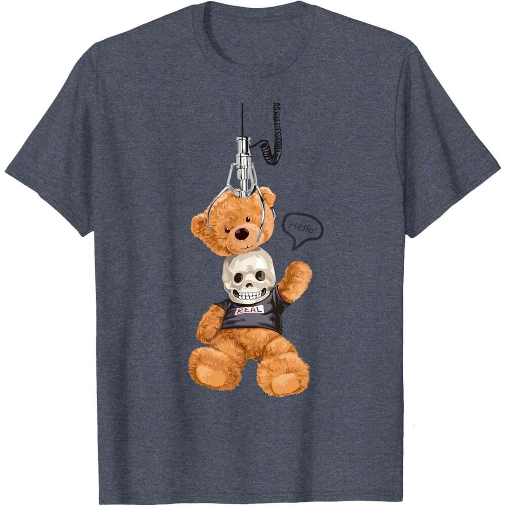 Halloween T shirt for Mens Cool Funny Teddy Bear Skull Illustration T-Shirt Shirts Tshirt Graphic Tee Casual Tops Clothes Short sleeve 2025