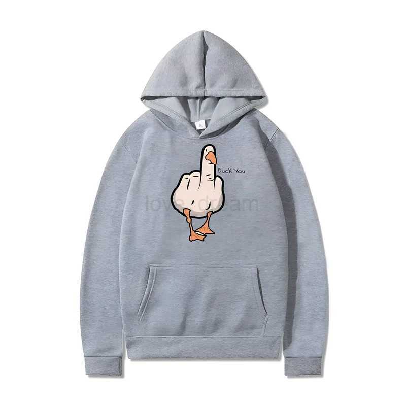 Funny Duck You Print Hoodie Men Women Harajuku Hip Hop Hooded Sweatshirts Fashion Casual Oversized XS-3XL Loose PulloversXJ240812