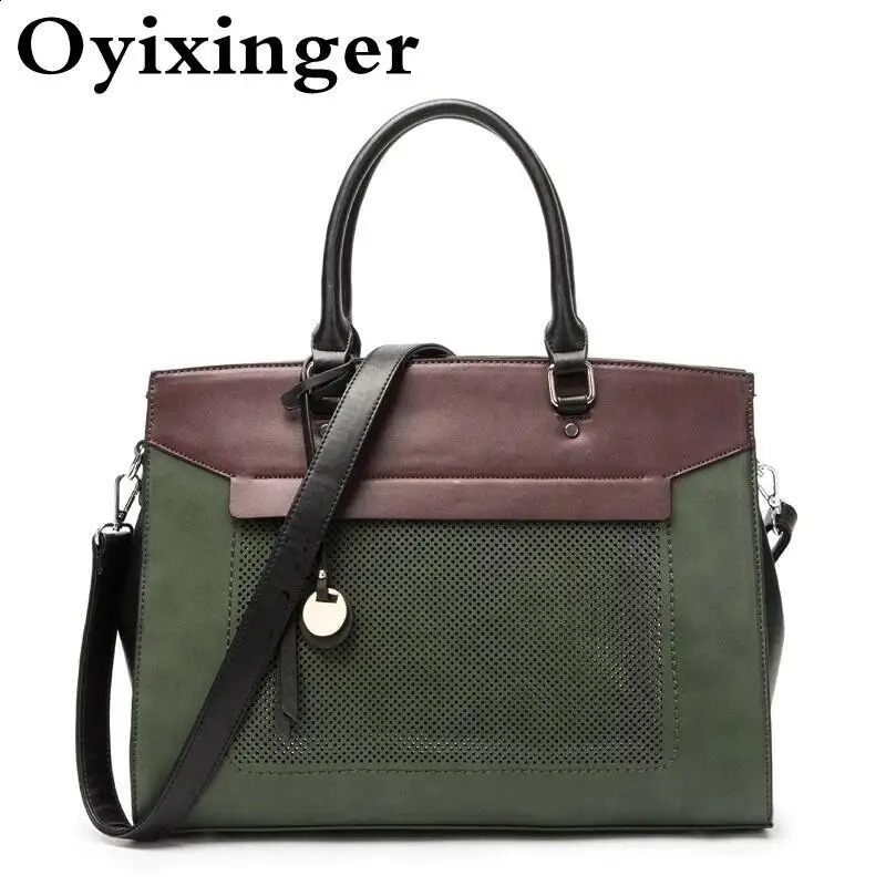 Leather briefcase for womens business laptop shoulder bag suitable 13 inch Hp Acer Dell Fashion Top Handbag women 240810