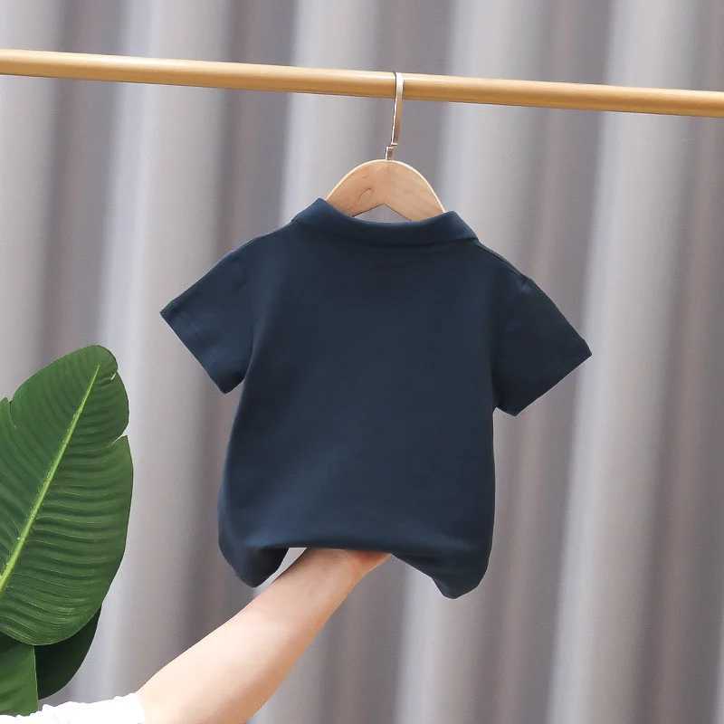 Children Lapel Short-sleeved Shirts 2022 Solid Color Baby Boys Girls POLO Shirt Big Kids Breathable Polo Shirts Wild TideXJ241225