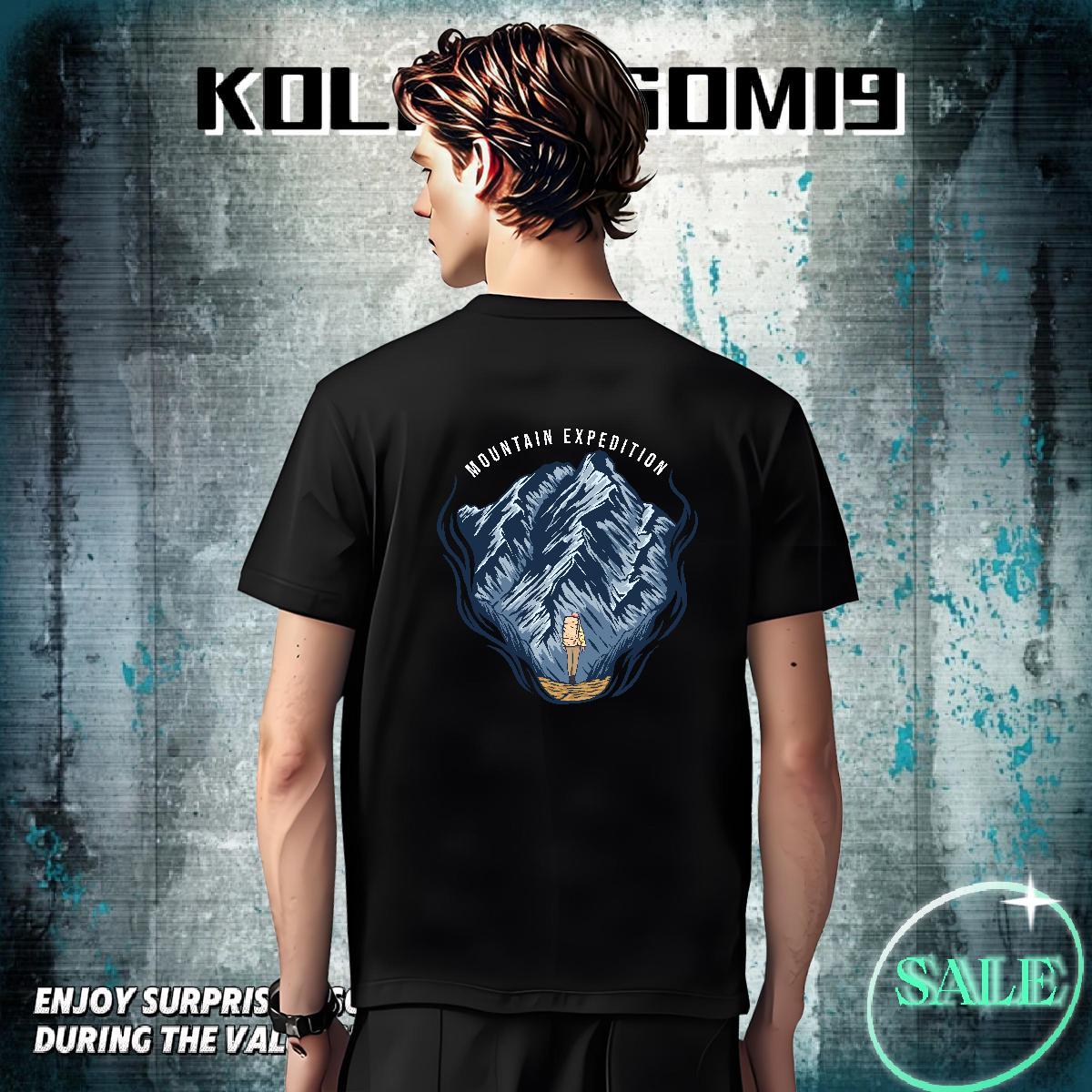 Brand Men Tees Hip Hop Street 230g 100% Cotton Floral Print Crew Neck mountains T shirt Custom Tops Tees