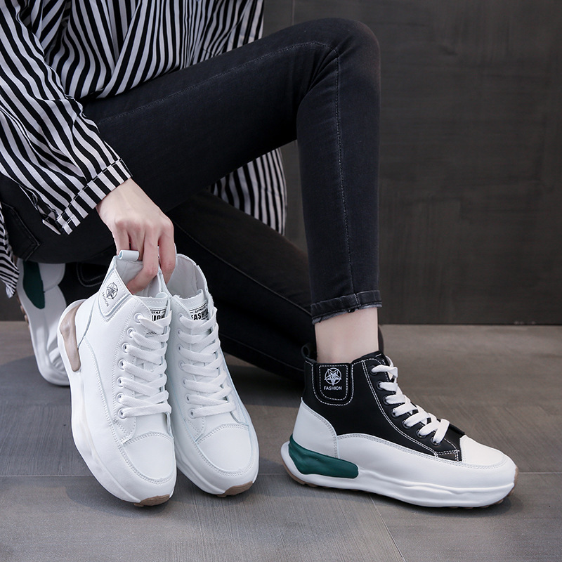 Ddmysports Winter New Thick Sole Little White Korean Versatile Casual Street Shoot Instagram Trendy Igh Top Sports Shoes Y Outdoor