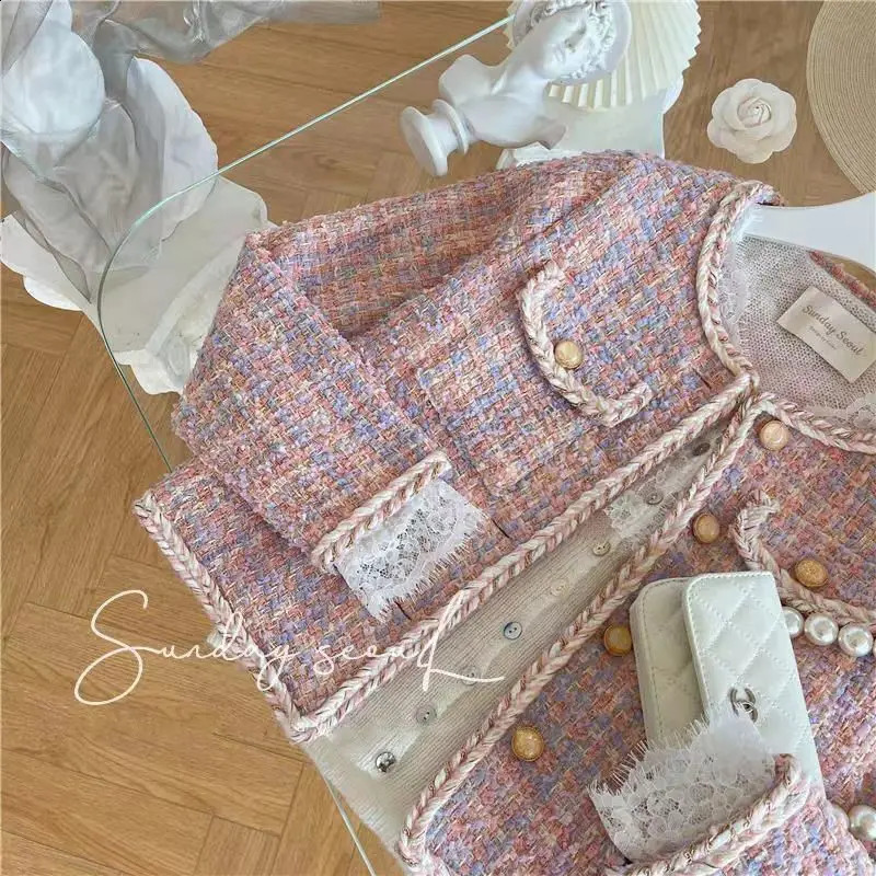 Women Autumn Winter Small Fragrant Loose Coat Female Short Tweed Jackets Ladies Korean Thicken Warm Overcoats Q210 240812