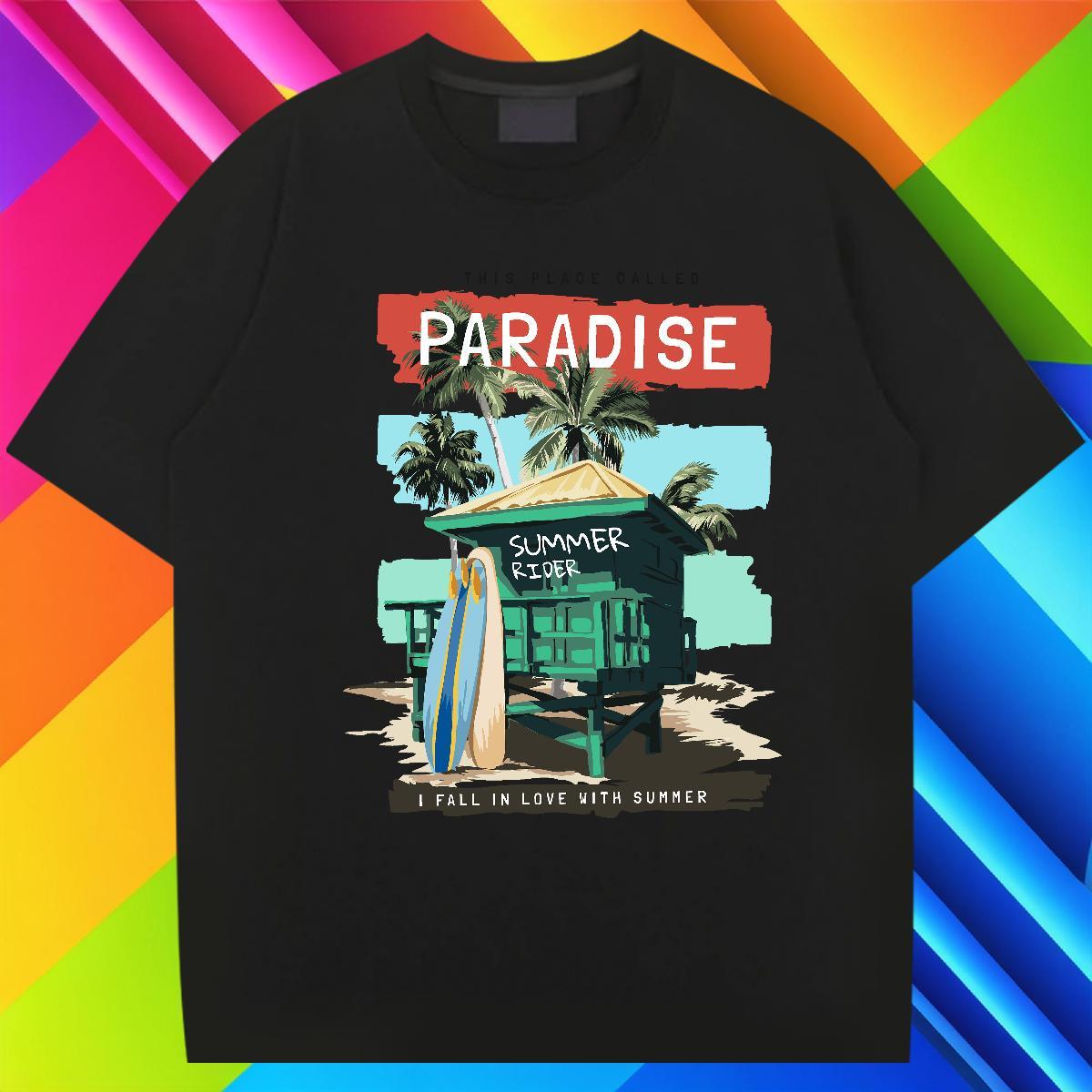 Designer House T shirt Sports Casual Men Tees 230g Pure Cotton Classic Crew Neck Cartoon Printing L-4XL Wear