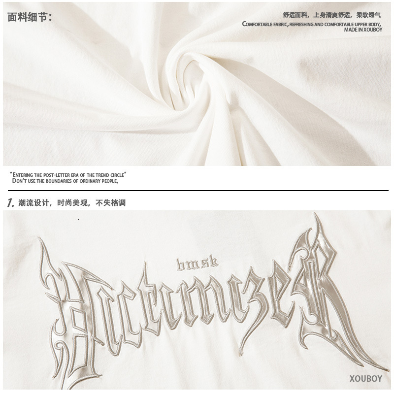 Mens Clothing Design Sense China-chic Style Cool Fashion American Street Small Crowd Couple Clothes Ins Short Sleeved T-shirt